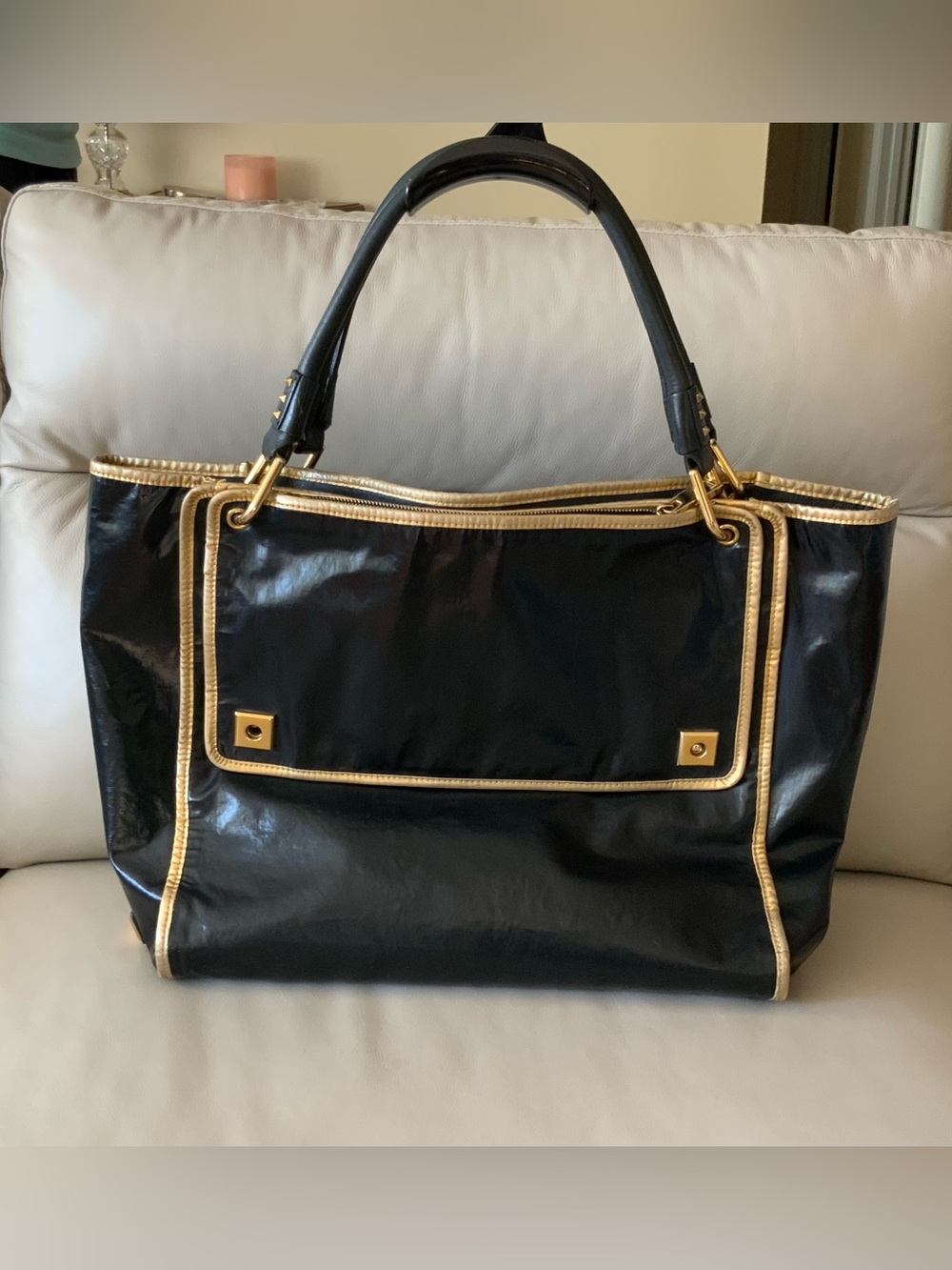 Classic Marc Jacobs Black and Gold Trims Handbag